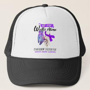 Support Domestic Violence Awareness Ribbon Gifts Trucker Hat