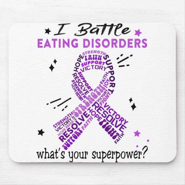 Support Eating disorders Warrior Gifts Mouse Mat (Front)