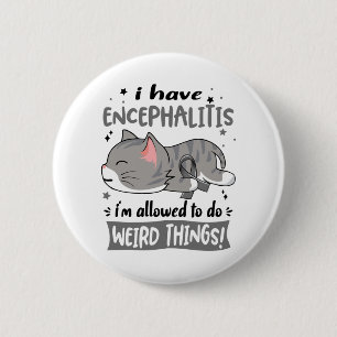 Support Encephalitis Awareness Ribbon Gifts 6 Cm Round Badge