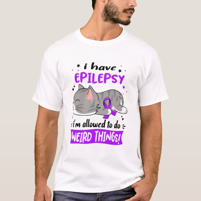 Support Epilepsy Awareness Ribbon Gifts T-Shirt (Front)