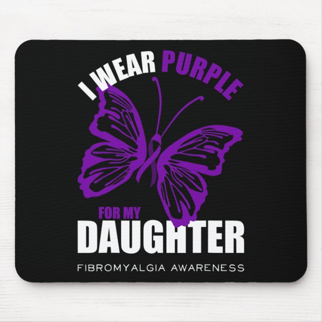Support Fibromyalgia Awareness Butterfly Purple Ri Mouse Mat (Front)