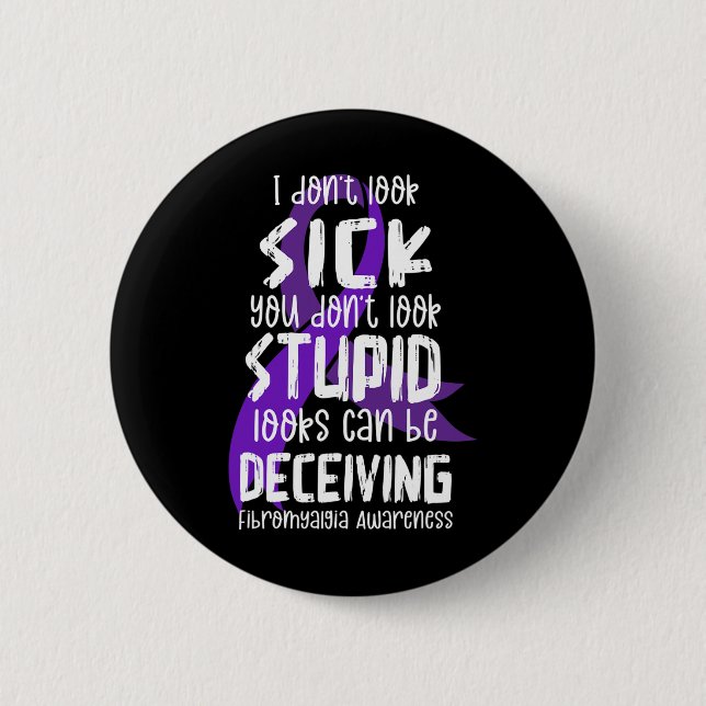 Support Fibromyalgia Awareness Month Fibro Warrior 6 Cm Round Badge (Front)