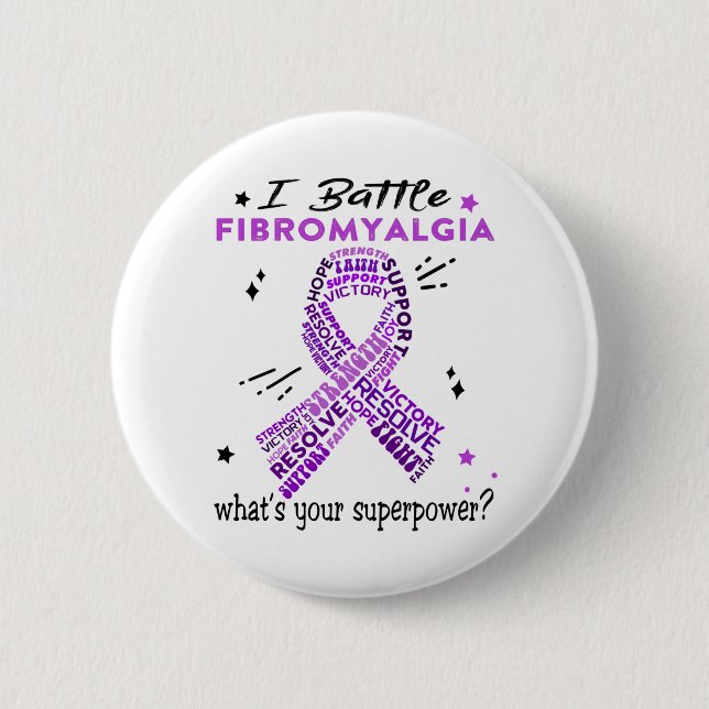Support Fibromyalgia Warrior Gifts 6 Cm Round Badge (Front)