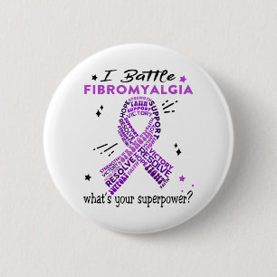 Support Fibromyalgia Warrior Gifts 6 Cm Round Badge