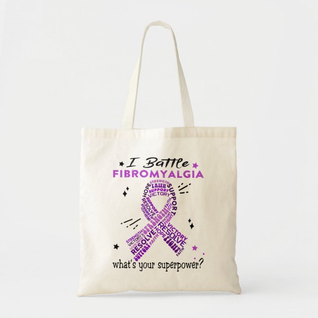 Support Fibromyalgia Warrior Gifts Tote Bag (Front)