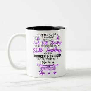 Support Fibromyalgia Warrior Gifts Two-Tone Coffee Mug