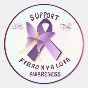 Support Fibromyalgis Awareness Classic Round Sticker