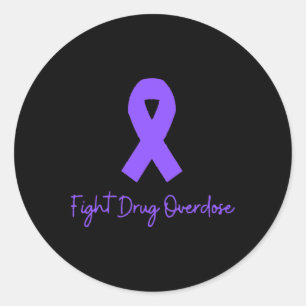 Support Fight Drug Overdose Opioid Awareness For M Classic Round Sticker
