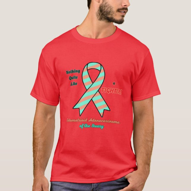 Support Fighters of EAC of the Ovary Awareness Rib T-Shirt (Front)