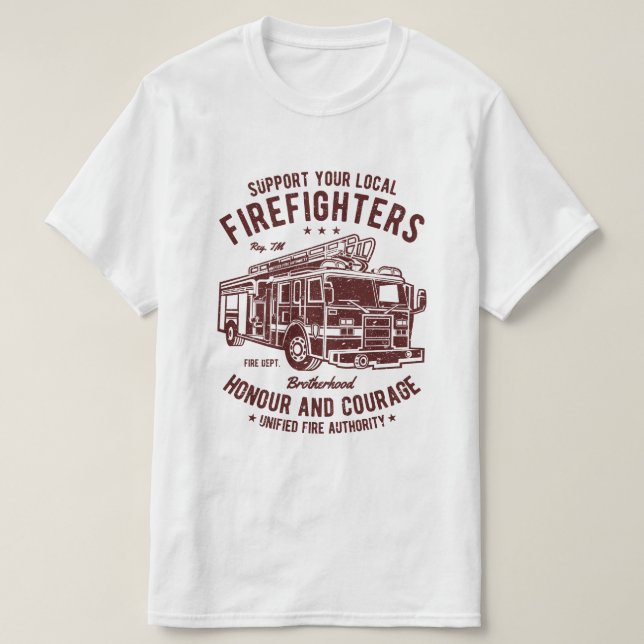 Support Firefighters T-Shirt (Design Front)