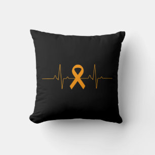 support for Leukaemia Awareness orange Ribbon prod Cushion