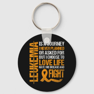 support for Leukaemia Awareness orange Ribbon prod Key Ring