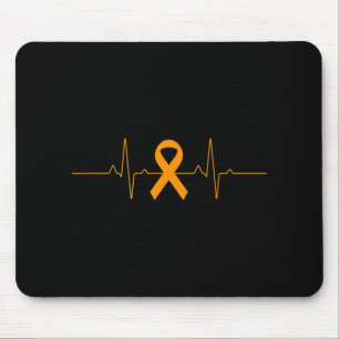 support for Leukaemia Awareness orange Ribbon prod Mouse Mat
