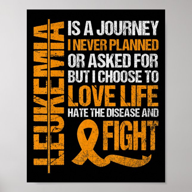 support for Leukaemia Awareness orange Ribbon prod Poster (Front)