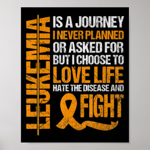 support for Leukaemia Awareness orange Ribbon prod Poster
