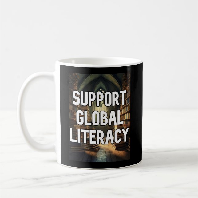 Support Global Literacy with library  Coffee Mug (Left)