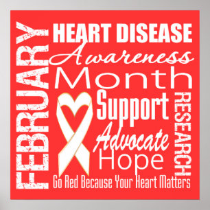 Support Heart Disease Awareness Month Poster