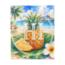 Support HIMELE Throw Blanket Pineapple