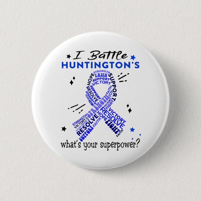 Support Huntington's Warrior Gifts 6 Cm Round Badge (Front)