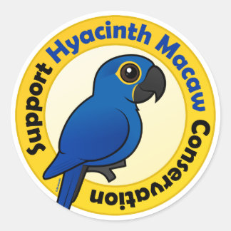 Support Hyacinth Macaw Conservation Classic Round Sticker
