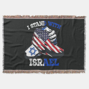 Support I Stand with Israel Jewish Heritage Throw Blanket