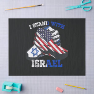 Support I Stand with Israel Jewish Heritage Tissue Paper