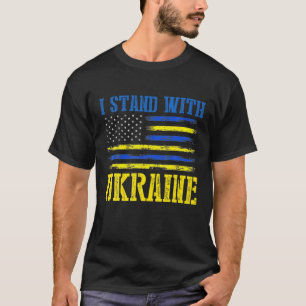 Support I Stand With Ukraine American Ukrainian Fl T-Shirt