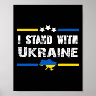 Support I Stand With Ukraine Flag American Ukraini Poster