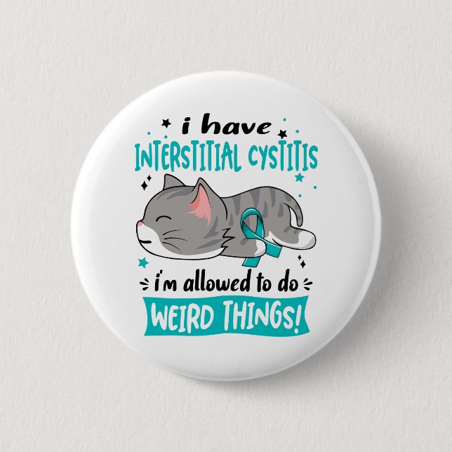 Support Interstitial Cystitis Awareness Ribbon Gif 6 Cm Round Badge (Front)