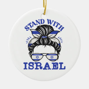 Support Israel - I Stand With Israel Ceramic Tree Decoration