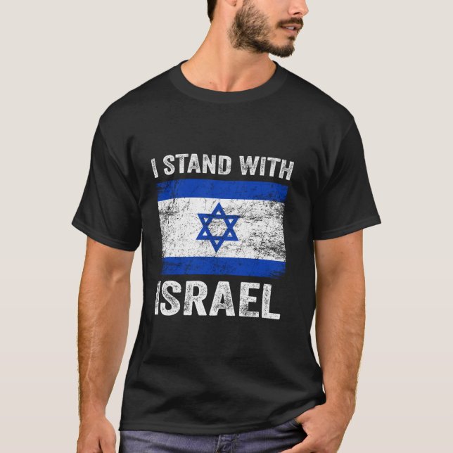 Support Israel I Stand With Israel Israeli Flag T  T-Shirt (Front)