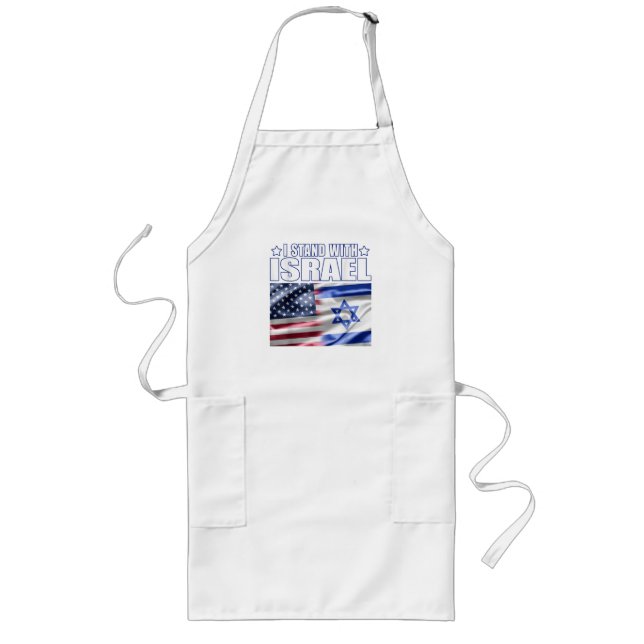 Support Israel I Stand with Israel  Long Apron (Front)