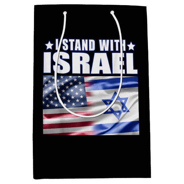 Support Israel I Stand with Israel  Medium Gift Bag (Front)