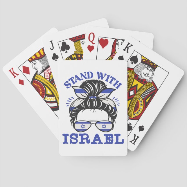 Support Israel - I Stand With Israel  Playing Cards (Back)