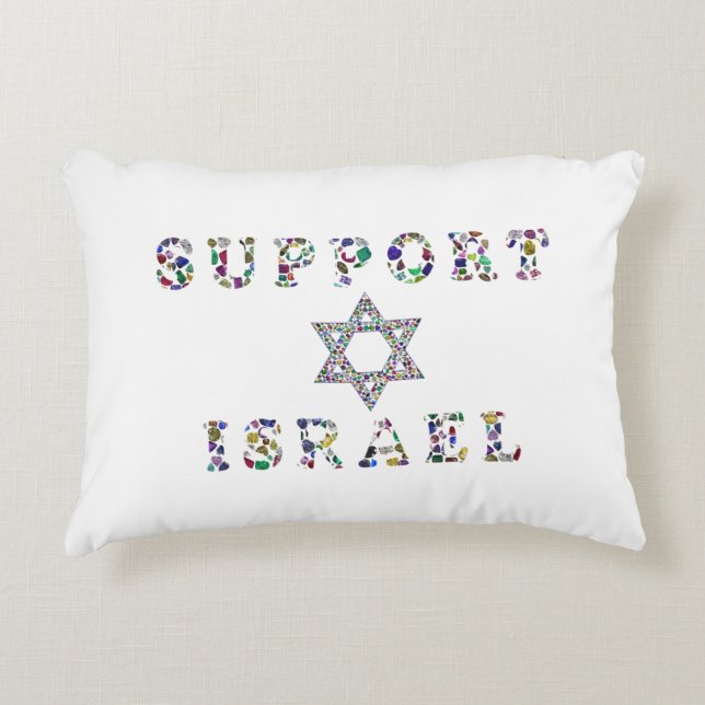 Support Israel Star of David Typography Decorative Cushion (Front)
