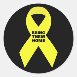 SUPPORT ISRAEL - Yellow Ribbon Bring Them Home Now Classic Round Sticker