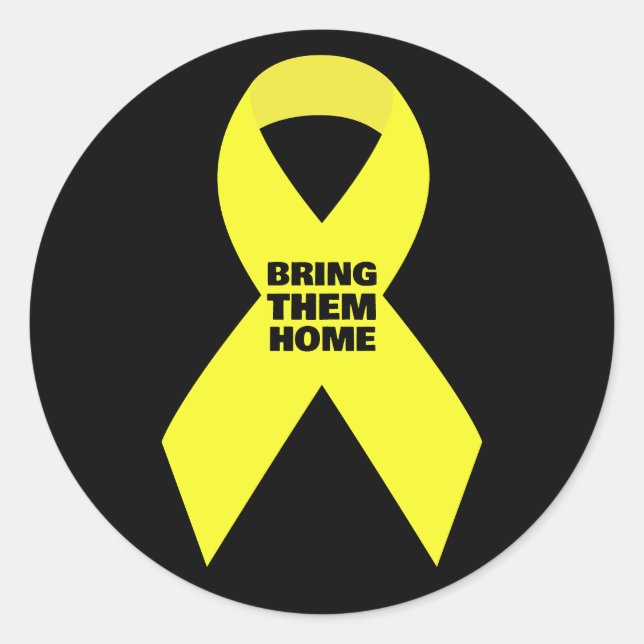 SUPPORT ISRAEL - Yellow Ribbon Bring Them Home Now Classic Round Sticker (Front)