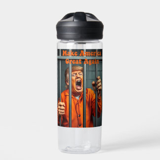Support Kamala Walz Justice Trump Funny Satire Water Bottle