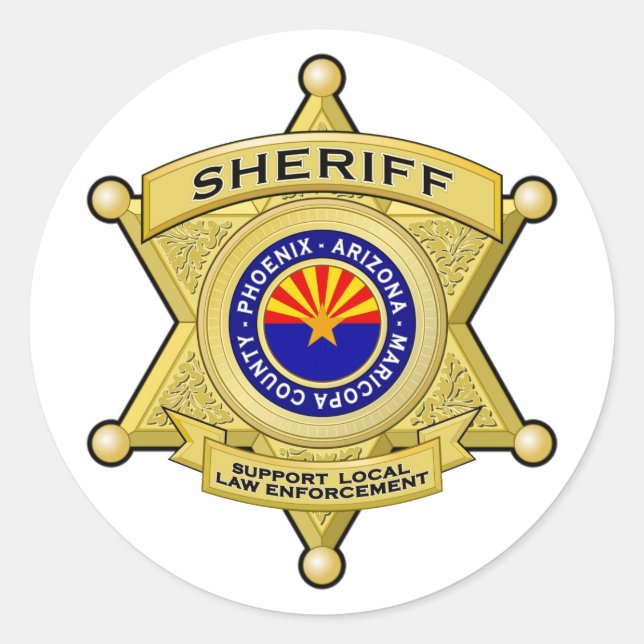 Support Law Enforcement sticker (wht-large) (Front)