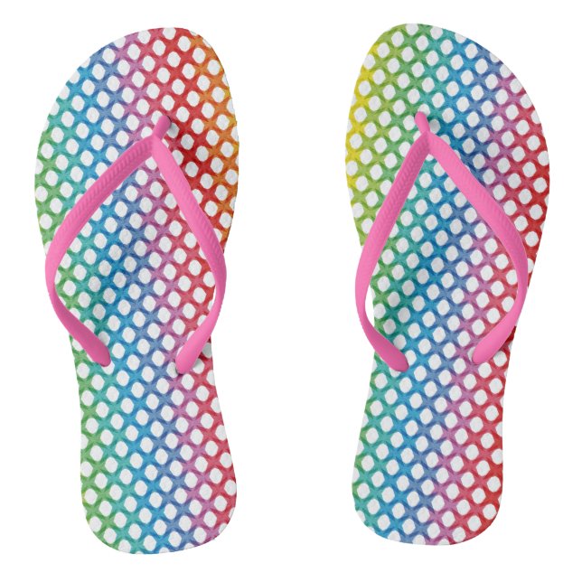 Support LGBT Gay Lesbian Pride Rainbow Flip Flops (Footbed)