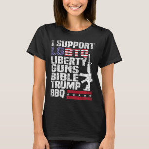 Support Lgbtq Liberty Guns Bible Trump Bbq 1 T-Shirt