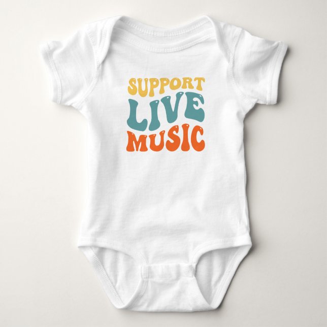 Support Live Music Baby Bodysuit (Front)