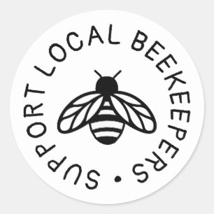Support Local Beekeepers Cute Honeybee Icon Honey Classic Round Sticker
