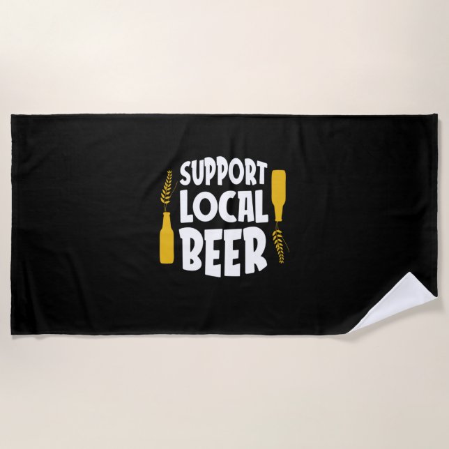 Support Local Beer Beach Towel (Front)