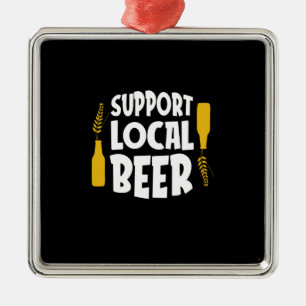 Support Local Beer Metal Tree Decoration