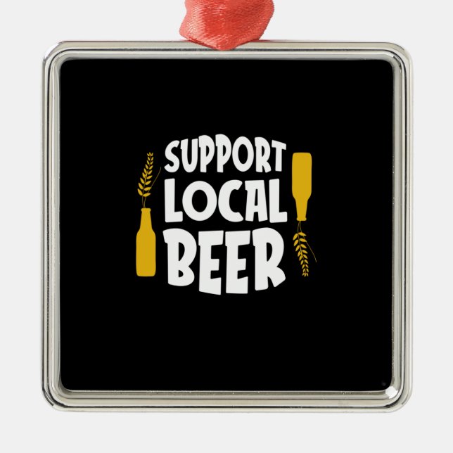 Support Local Beer Metal Tree Decoration (Front)