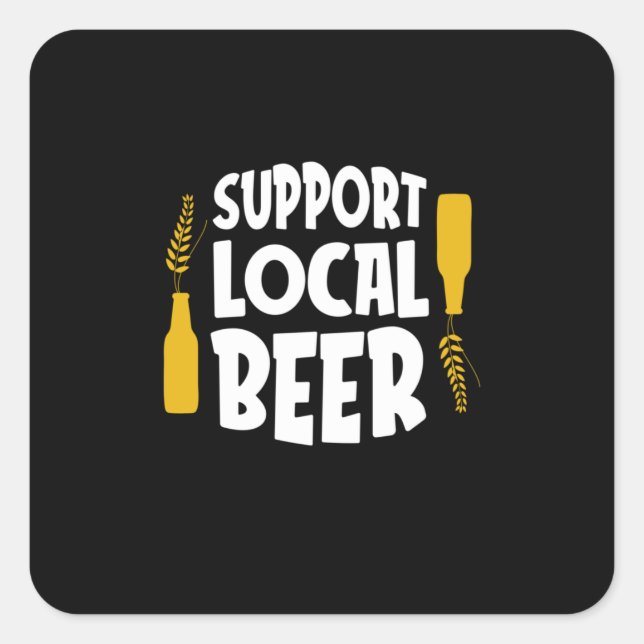 Support Local Beer Square Sticker (Front)