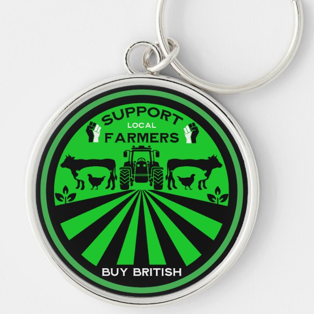 Support Local British Farm Produce Key Ring (Front)