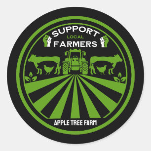 Support Local Farm Produce Classic Round Sticker