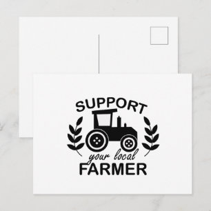 Support local Farmer word art  Postcard